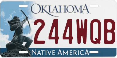 OK license plate 244WQB