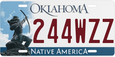 OK license plate 244WZZ