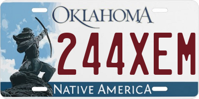 OK license plate 244XEM