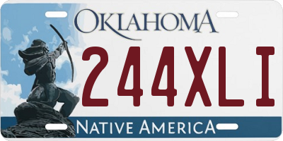 OK license plate 244XLI