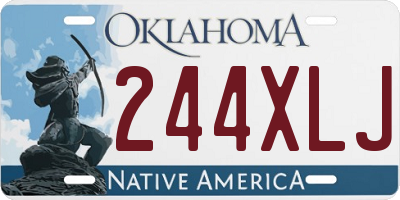 OK license plate 244XLJ