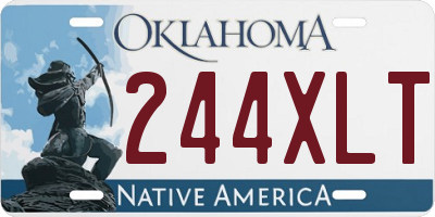OK license plate 244XLT