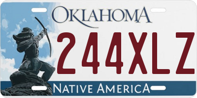 OK license plate 244XLZ