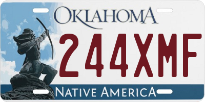 OK license plate 244XMF