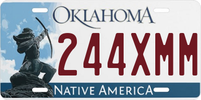 OK license plate 244XMM