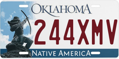 OK license plate 244XMV