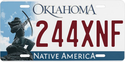 OK license plate 244XNF
