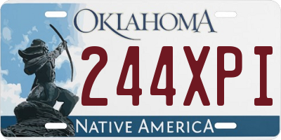 OK license plate 244XPI