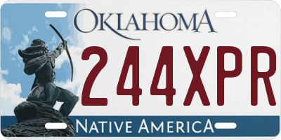 OK license plate 244XPR