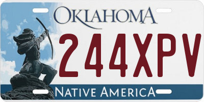 OK license plate 244XPV