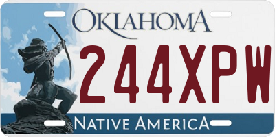 OK license plate 244XPW