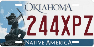 OK license plate 244XPZ