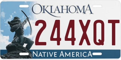 OK license plate 244XQT