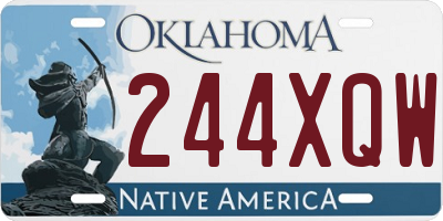 OK license plate 244XQW