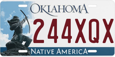 OK license plate 244XQX