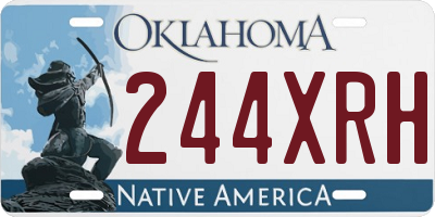 OK license plate 244XRH