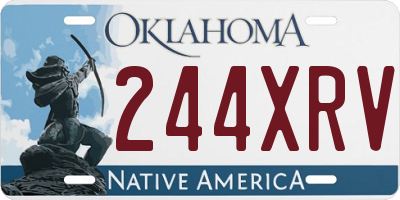 OK license plate 244XRV