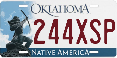 OK license plate 244XSP