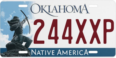 OK license plate 244XXP