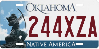 OK license plate 244XZA