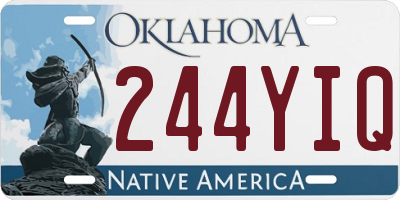 OK license plate 244YIQ