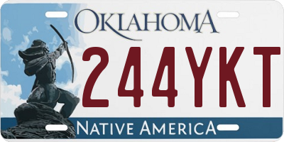 OK license plate 244YKT