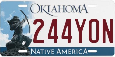 OK license plate 244YON