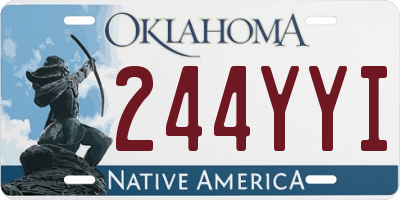 OK license plate 244YYI