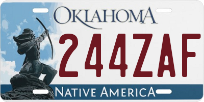 OK license plate 244ZAF