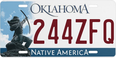 OK license plate 244ZFQ