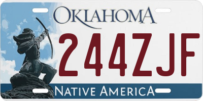 OK license plate 244ZJF