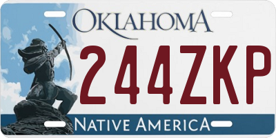 OK license plate 244ZKP