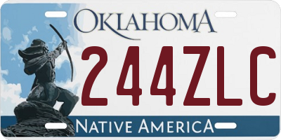 OK license plate 244ZLC