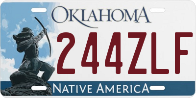 OK license plate 244ZLF