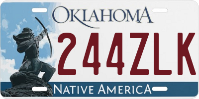 OK license plate 244ZLK