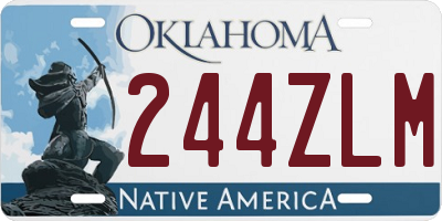 OK license plate 244ZLM