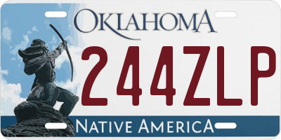 OK license plate 244ZLP