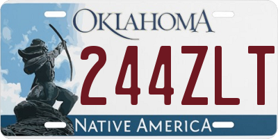 OK license plate 244ZLT