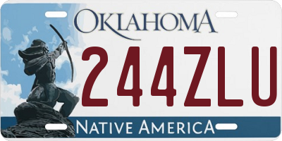 OK license plate 244ZLU