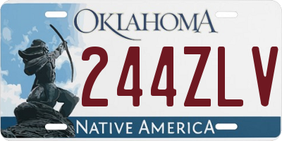 OK license plate 244ZLV
