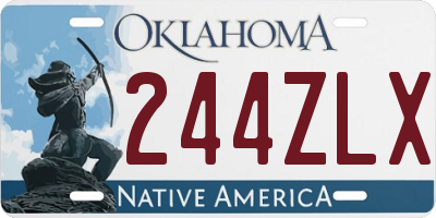 OK license plate 244ZLX