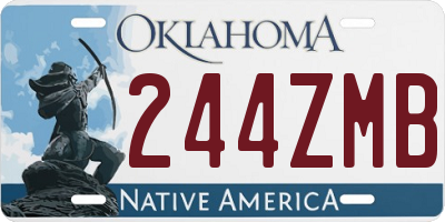 OK license plate 244ZMB