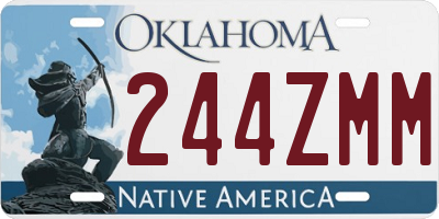 OK license plate 244ZMM