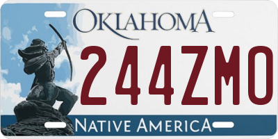OK license plate 244ZMO