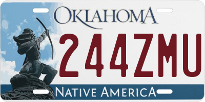 OK license plate 244ZMU