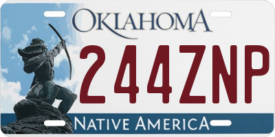 OK license plate 244ZNP