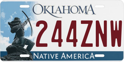 OK license plate 244ZNW