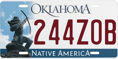 OK license plate 244ZOB