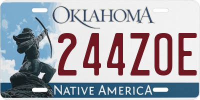 OK license plate 244ZOE