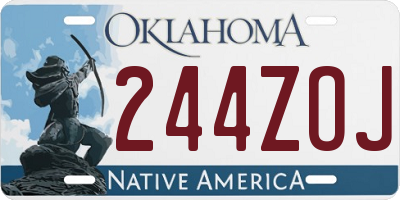 OK license plate 244ZOJ